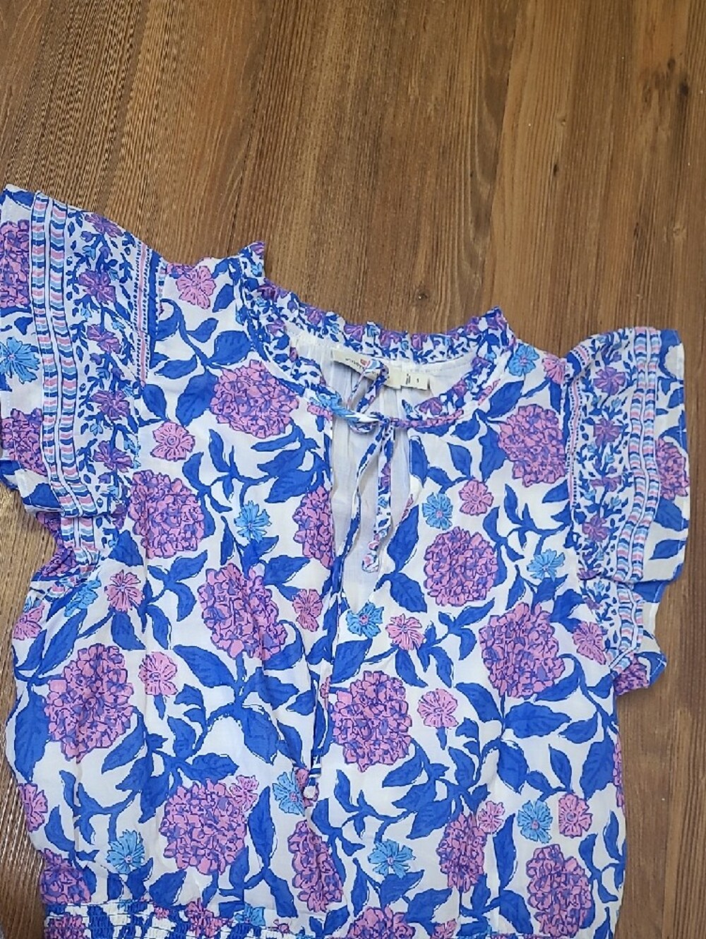 Vineyard Vines Blue & Purple Floral Tiered Maxi - Picture 3 of 16